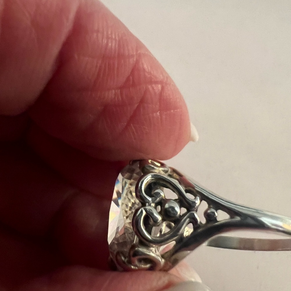 Sterling Silver “Kabana” Large CZ Ring - Picture 4 of 5